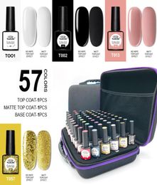 60pcs Gel Nail Polish Set Nude Glitter Semi Permanent UV Led Art Hybrid Varnishes Base Top Coat Nails5417177