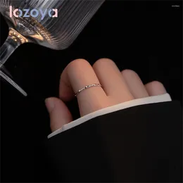 Cluster Rings Lozoya For Women Sterling Silver 925 Zircon Thin Simple Fashion Fine Jewelry Ring Temperament Twist Open Hand Jewels