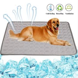 Pet ice silk pet dog mat summer cool pad cat breathing cooling food size 240424