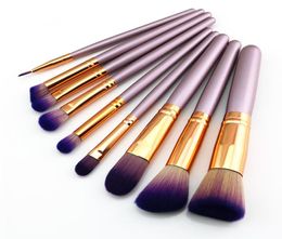 Odessy Pro 9 Pcs Makeup Brushes High Quality Foundation Powder Eyebrow Eyeliner Blending Brush Eye Face Make Up Rose Gold Set8405201