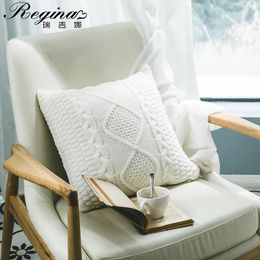 REGINA Super Soft Cushion Cover 4545 Cosy Twist Delicate Knitted Bed Pillow Case Nordic Home Decorative Sofa Throw 240428