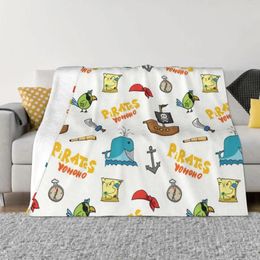 Blankets One Piece Anime Printed Plaid Blanket Super Warm Flannel Fleece Throw For Luxury Bedding Sofa