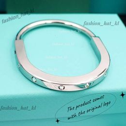 Tiffanlies Set Designer Women New Series U-shaped Lock Head Buckle High Edition Smooth Face Coloured Band Diamond Bracelet Tiffanyjewelry 935