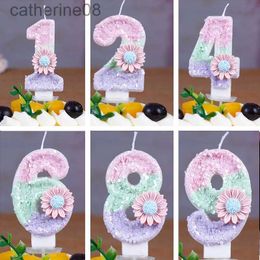 Candles Pink Flower Birthday Candles Childrens Birthday Number Candles First Birthday Girl Party Cake Toppers Gift Cake Decoration d240429