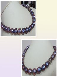 Fast Fine Pearl Jewelry 1213 mm Natural Tahitian Black Red Pearl Necklace 18 quot8030664