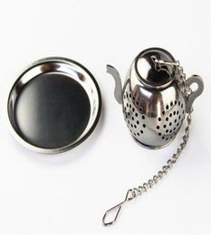 MINI Cute Stainless Steel Tea Infuser Pendant Design Home Office Tea Strainer Gift Teapot Type Creative Tea Accessories 50pcs9228083