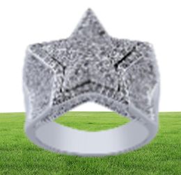 Luxury Designer Jewellery Mens Rings Gold Silver Hip Hop Jewellery Wedding Engagement Ring Iced Out Bling Diamond ship Star DJ Fashion5835539
