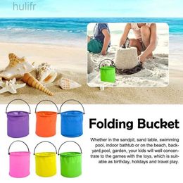 Sand Play Water Fun High Quality Water Play Toy PVC Portable Buckets Beach Toy Folding Water Bucket Kids d240429