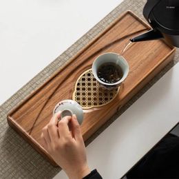 Tea Trays Walnut Drainage Pot Bearing Tray Household Solid Wood Small Dry Brewing Table Modern Minimalist Chinese