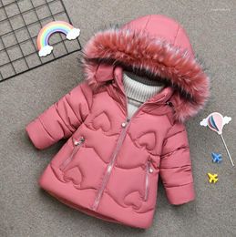 Down Coat Middle And Long Cotton Padded Clothes For Primary School Children In Winter