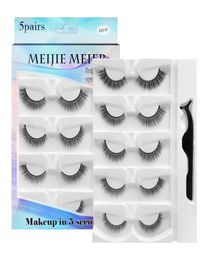 Whole Natural long 5 Pairs Selfadhesive Eyelashes Reusable False Eyelash Without Glue Lashes Extension For Makeup2857522