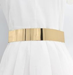 Belts Women Elastic Metal Belt For Dresses Fashion Stretch Wide Waistband 2021 Designer Jump Suit Female High Waist Corset Cummerb7292615