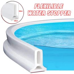 Set New 50mm Height Silicone Bathroom Water Stopper Barrier Nonslip Dry and Wet Separation Bendable Strip Sink Water Splash Guard