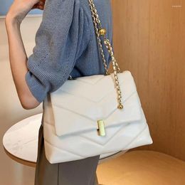 Shoulder Bags Elegant High-quality PU Leather Large Tote Handbag For Women 2024 Designer Trendy Textured Crossbody Bag Chain