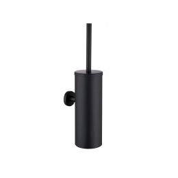 Set Black/ Brushed Stainless Steel Toilet Brush Bathroom Wall Mounted Toilet Brush Holder Cleaning Tool Bathroom Accessorie