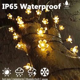 Decorations 10M/7M Solar String Christmas Lights Outdoor 100/50/20LED 8Mode Waterproof Flower Garden Blossom Lighting Party Home Decoration