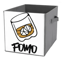 Storage Bags Folding Box FOMO O Clock Classic Tank Large Capacity Stored Toys Lifting Hand Funny Graphic Portable Travel Stor