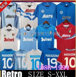 1987 1988 Napoli Retro Soccer Maglie 87 88 Coppa Italia SSC NAPLES MARADONA 10 CALCIO VINTAGE NAPOLI KITS CLASSE CLASSA NEAPOLITAN VINCOLITANE S-XXL Dimensione a maniche lunghe