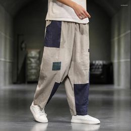 Men's Pants M-XXXXXL Plus Size Harem Men Summer Streetwear Loose Joggers Mens Cotton Linen Causal Trousers Beach Clothing