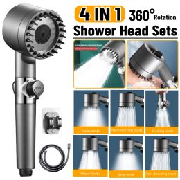 Set High Pressure Shower Head Sets 4 Modes Showers For Bathroom Water Saving Shower Rainfall Massage Shower Kit Bathroom Accessories