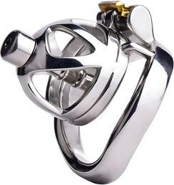 Male Cock Cage Small Chastity Device Stainless Steel Metal Chastity Cage for Men Adult Sex Toy for Men Penis Key and Lock Penis Bondage Male Sex Toy with 45mm Ring