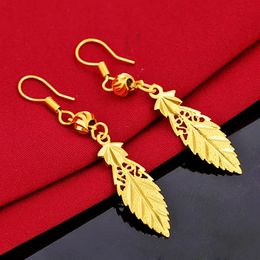 Not Fade14K Yellow Gold color Earrings for Women Anillos De Aros Mujer Orecchini Bijoux Femme 14 K Gold Earring Frmales 240422