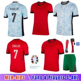 2024 Euro Portugal soccer jerseys RoNalDo JOAO FELIX PEPE BERMARDO B.FERNANDES camisa de futebol J.MOUTINHO Portuguese football shirt Men Kids kit