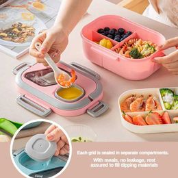 Bento Boxes Portable Lunch Box Compartment Wheat Straw Bento Carrying Handle Box Reusable Tableware Containers Meal Snack Food Containers