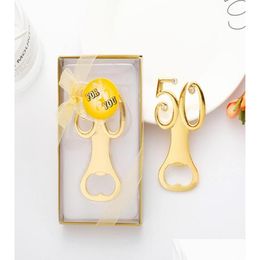 Openers Golden Wedding Souvenirs Digital 50 Bottle Opener 50Th Birthday Anniversary Gift For Guest Party Favor Lx35391710202 Drop De Dhmcu