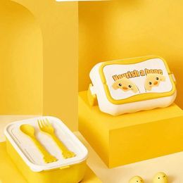 Bento Boxes 1pc-Double Layer Cartoon Lunch Box Student School Office Healthy Food Storage Containers Portable Grids Bento Bo