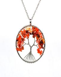Handmade Pendant Necklaces Fashion Tree of life pendant Amethyst Rose Crystal Necklace Gemstone Chakra Jewellery acc0422177881