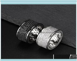 Band Jewelryband Rings Jewelryiced Out Black For Men Women Luxury Designer Bling Diamond Flash Gold Sier Copper Zircon Couple Love9105723