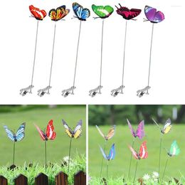 Garden Decorations 5PCS Colourful Fake Butterfly Clip Yard Art Sculpture Flower Pots Decoration 3D Decor Natural Micro Landscape