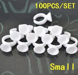 100pcslot Disposable eyebrow rings for tattoo small plastic ringink tattoo holder cup white color7359943