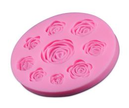 High quality 3D Silicone 8 Mine Roses Craft Fondant DIY Chocolate Mould Cake Decoration Candy Soap Mold Baking Tools5227676