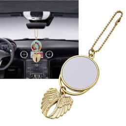 party favor Sublimation Blanks Doublesided Printing Angel Wing Car Hanger Pendant Ornament for Auto Interior Decoration9329697