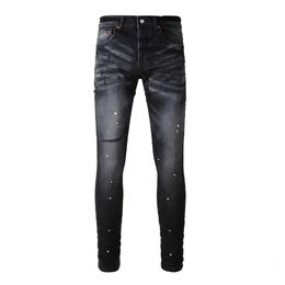 Jean Knife High Street Mens slitna mode Jeans Amiirii Black 2024 Cut Demin Out American Purple F90W