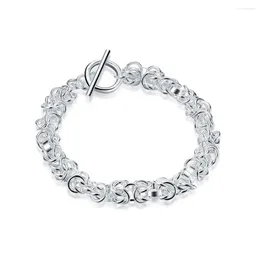 Link Bracelets TO Silver Colour Bracelet Fashion Unisex Jewellery Cool Street Style Top Quality Factory Outlet H033