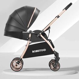 Strollers# High landscape baby stroller lightweight folding two-way newborn multifunctional four wheeled Q240429