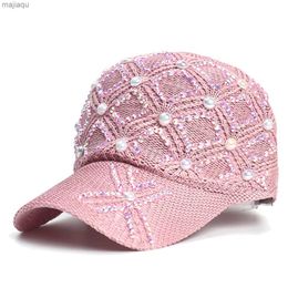 Caps Hats Summer Womens Hollow Baseball Hat Breattable Sticked Hat Holiday Mesh Hat Justerbar Sun Hatl240429