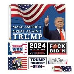 Banner Flags Double Sided 60X90Cm Campaign Garden Flag Trump 2024 Decoration Take America Back Drop Delivery Home Festive Party Suppli Dh1Sn