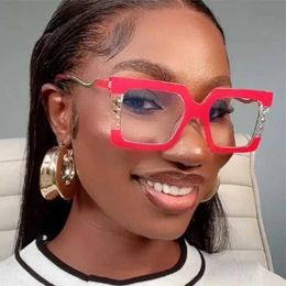 Fashion Sunglasses Frames New Fashion Large Frame Glasses Women Clear Lens Square Optical Spectacle Anti blue Computer glasses Frames Oculos Feminino T240428