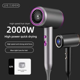 Hair Dryers High speed professional hair dryer 2000W powerful and fast hot air salon tool Q240429