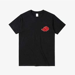 Men's T-Shirts Akatsuki Cloud Symbols Print Men T-shirts Strtwear Anime Short Slve T Shirts 2024 Men Women Oversized Cotton T Sporty Tops Y240429