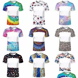 Party Favour 31 Patterns Sublimation Blank Leopard Bleached Shirts Heat Transfer Printed 95% Polyester T-Shirts For Adt And Children Dhuhg