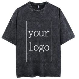 Custom Your Tshirts for Men Women 100% Cotton High Quality Hip Hop Streetwear Oversized Top Tee Summer DIY Gifts SHENQI 240428