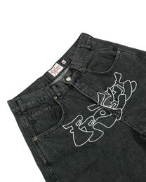 Jeans maschile y2k in denim pantaloncini hip hop uomini harajuku moda sciolto kn lunghezza corta palestra estate pantaloni casual punk strtwear 2023 new h240429