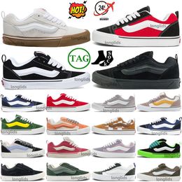 Designers Knu Skool Sneakers Shoes Trainers Black White Nayy Shoe Off Gum Triple Purple Green Yellow Mega Cheque Red Mens Womens Platform Men Women Brown Blue