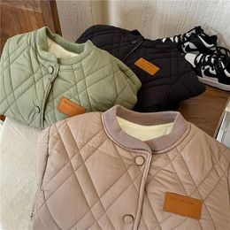 Jackets Kids Padded Cotton Coats Winter Autumn Solid Thick Warm Boys Girls Sports Outerwear 3-10Y Children Casual Quilted Jacket