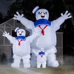 12mH (40ft) Outdoor activities Halloween balloon inflatable Ghost busters Stay Puft Pop up Marshmallow Man with free air blower for party decoration